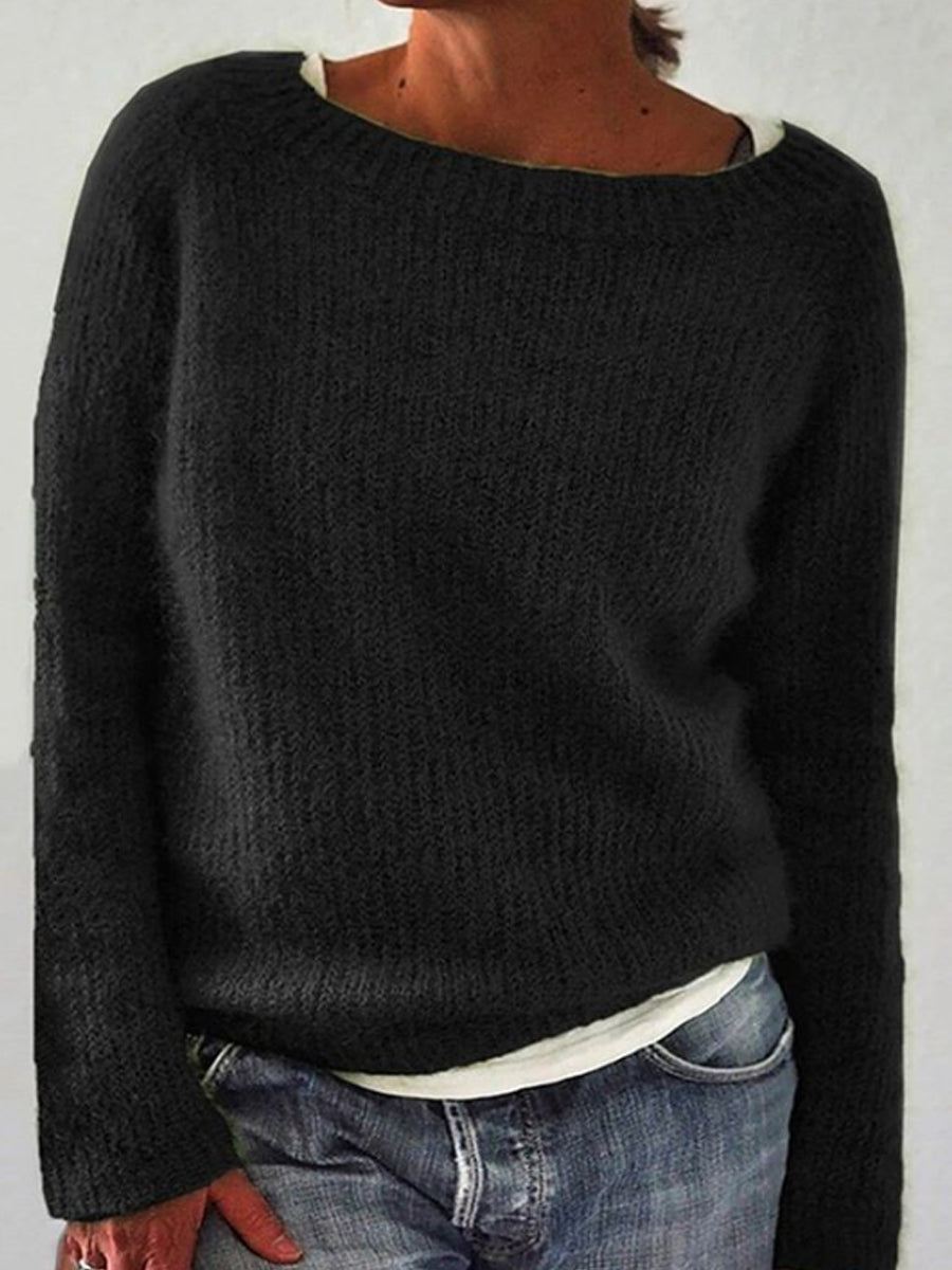 Frauen Isländischer Pullover, Rundhals, lockerer Pullover