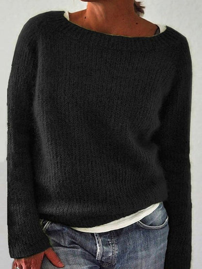 Frauen Isländischer Pullover, Rundhals, lockerer Pullover