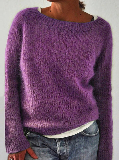 Frauen Isländischer Pullover, Rundhals, lockerer Pullover