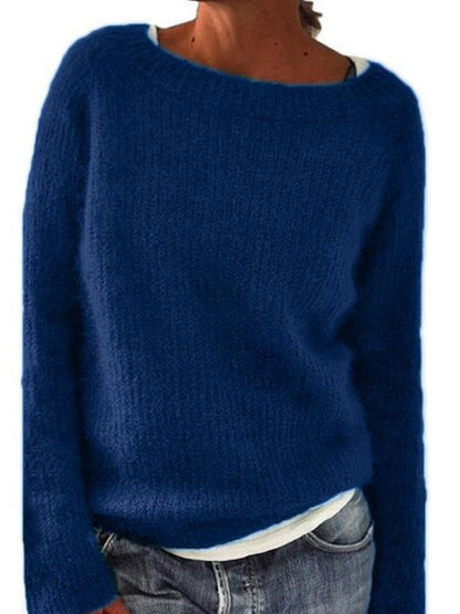 Frauen Isländischer Pullover, Rundhals, lockerer Pullover