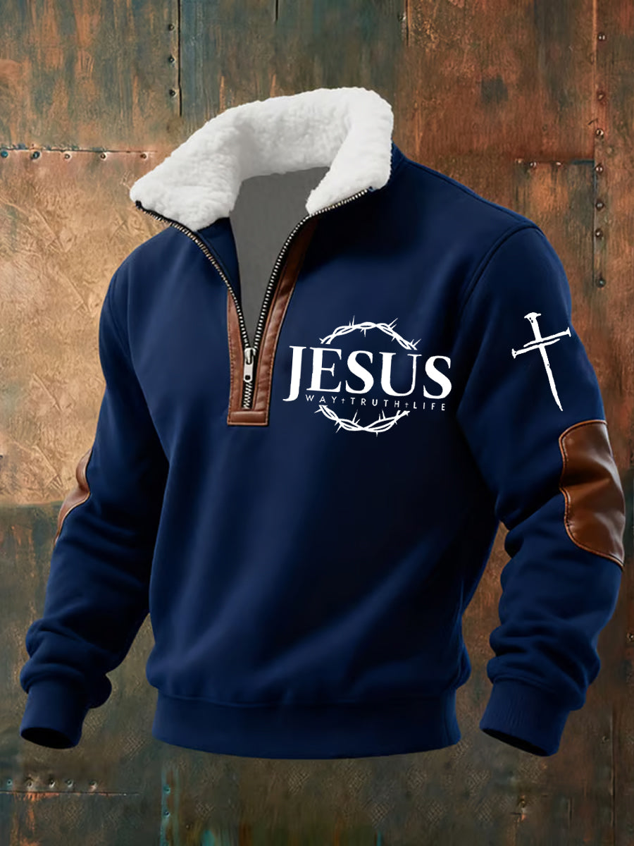 Herren Vintage Art Faith Casual Sweatshirt