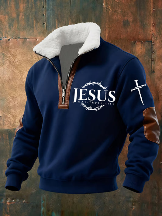 Herren Vintage Art Faith Casual Sweatshirt