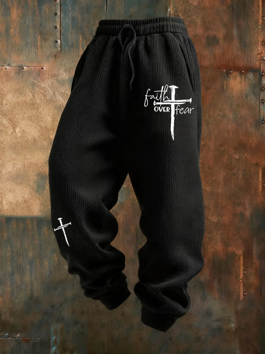 Herren Retro Faith Print Lose Freizeit hosen