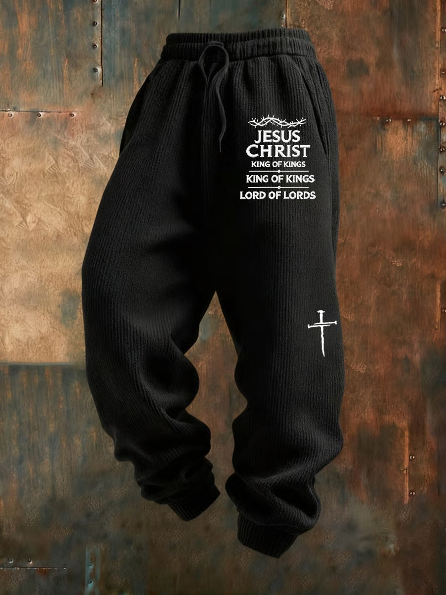 Herren Retro Faith Print Lose Freizeit hosen