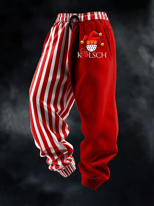 Herren Herren Kölner Karnevals druck Strukturierte lockere Freizeit hosen
