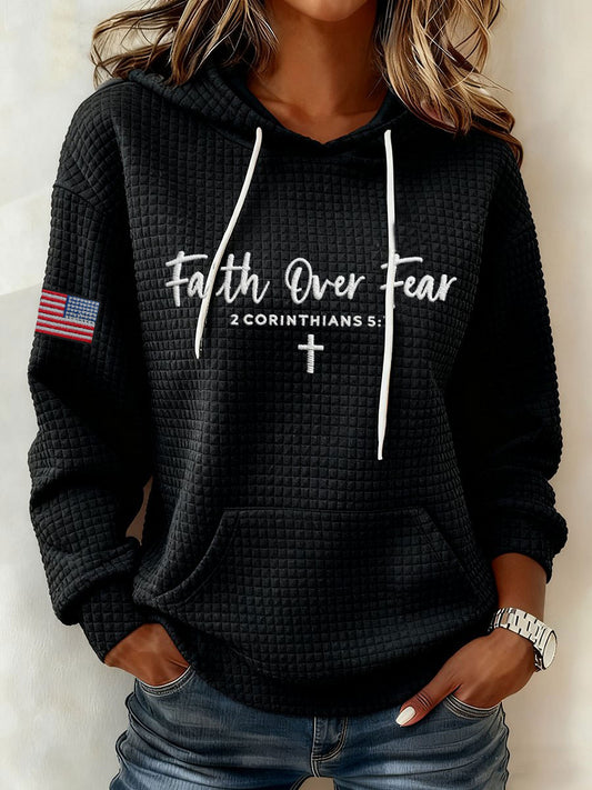 Frauen glauben über Angst Kapuzen-Sweatshirt