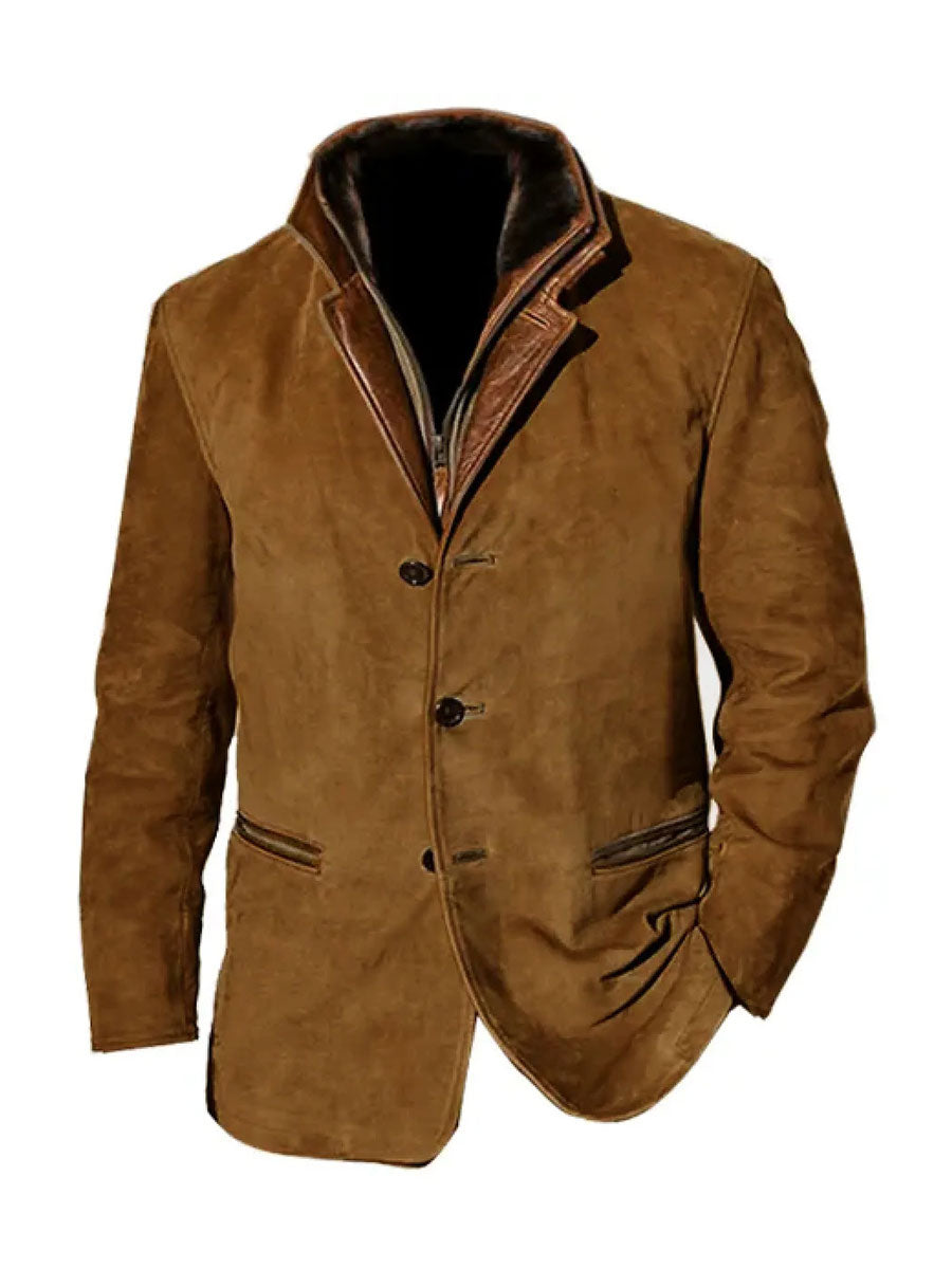 Patchwork-Farb block jacke für Herren Retro-Freizeit kleidung