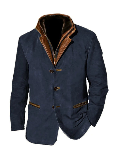 Patchwork-Farb block jacke für Herren Retro-Freizeit kleidung