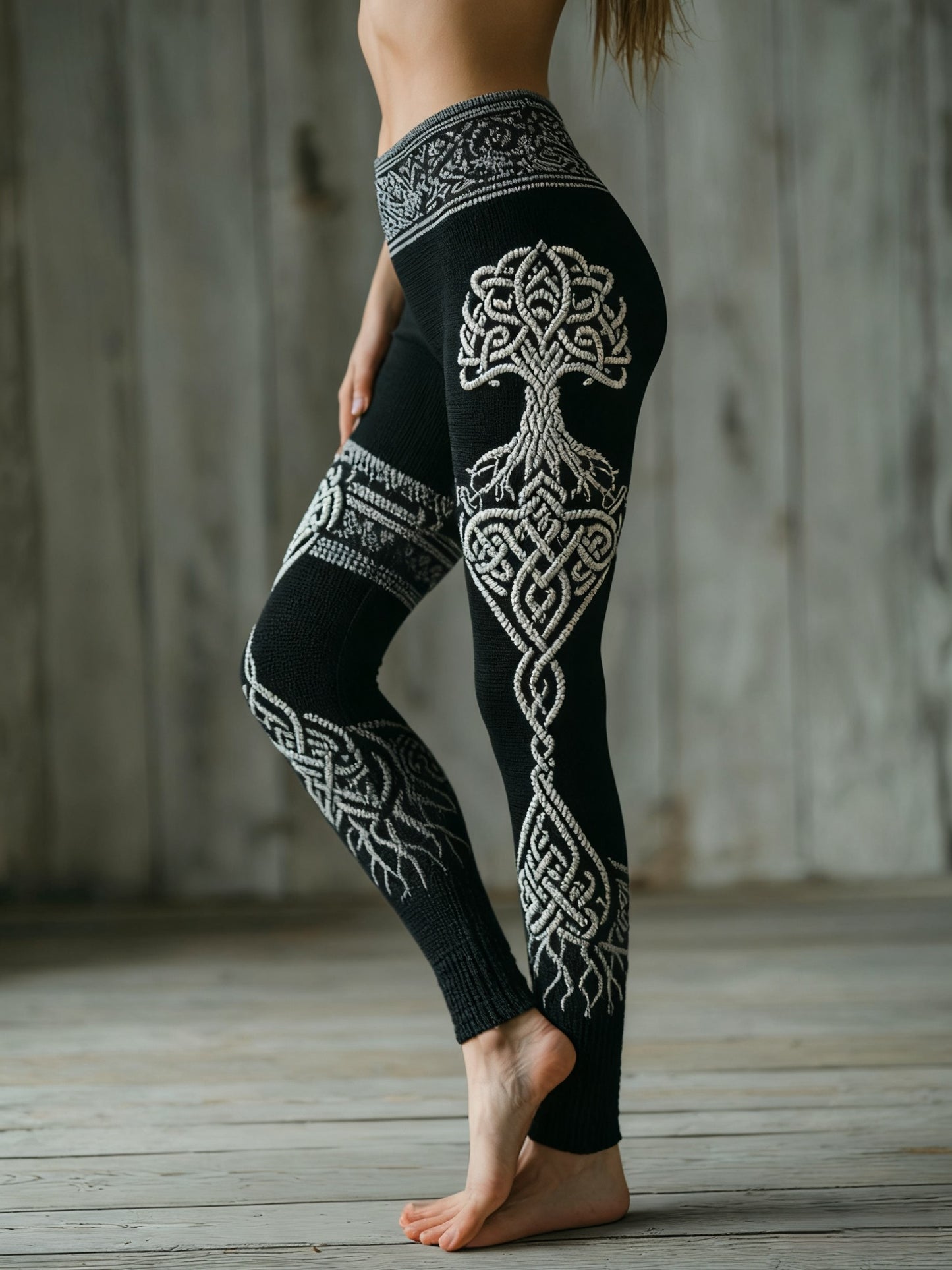 Frauen Wikinger Baum des Lebens Muster Gemütliche Leggings