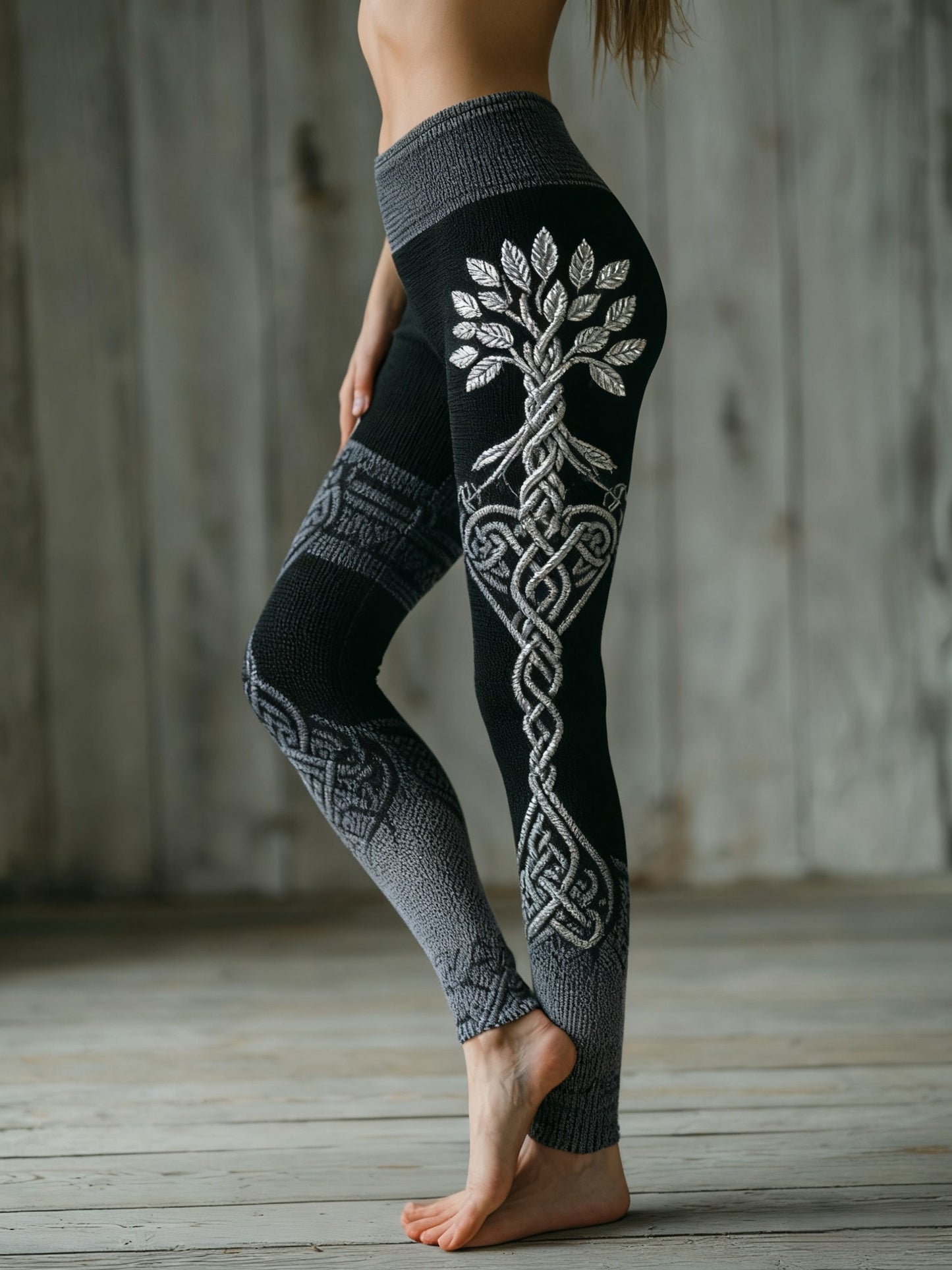 Frauen Wikinger Baum des Lebens Muster Gemütliche Leggings