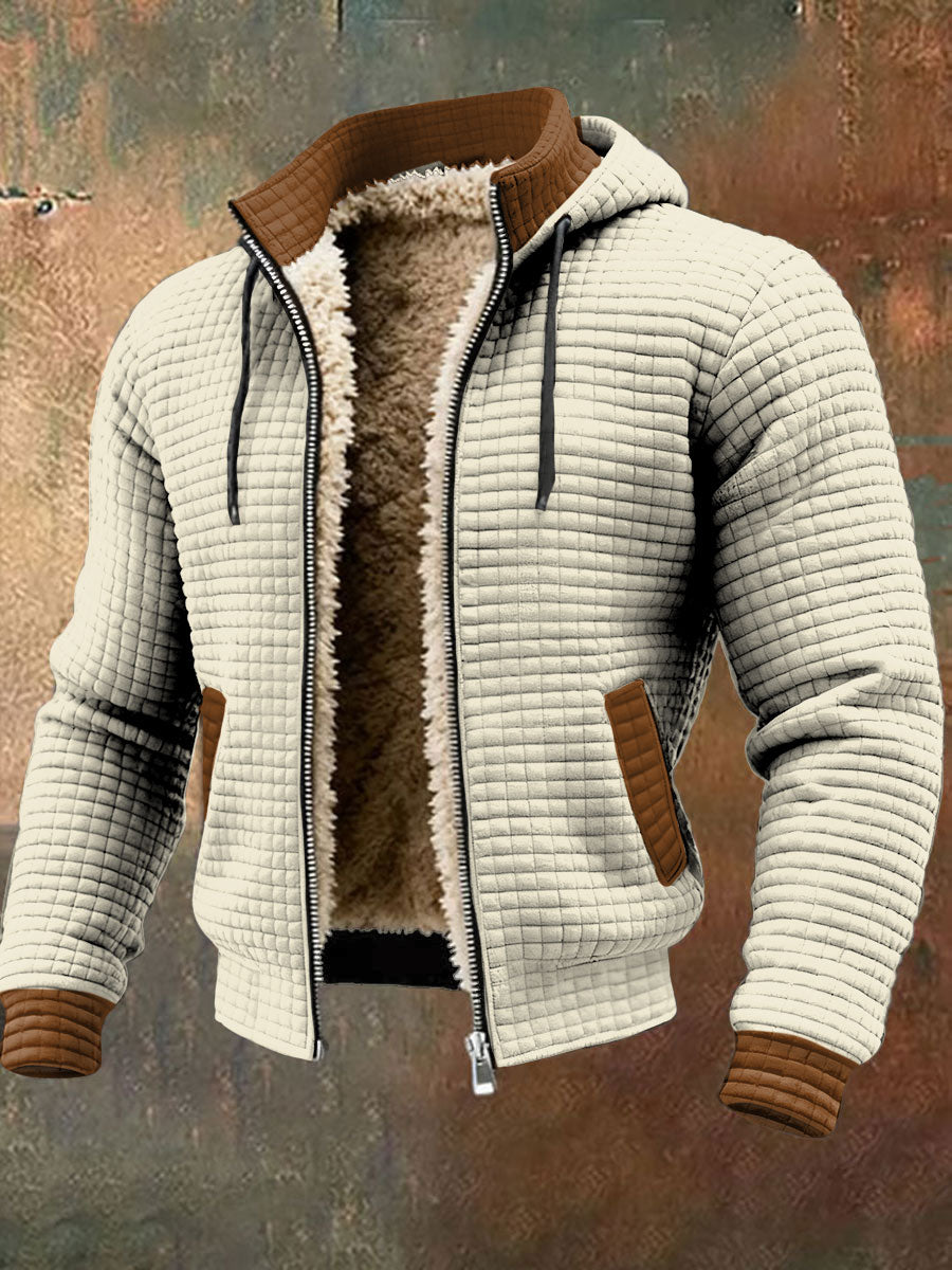 Retro-strukturierte warme Outdoor-Jacke für Herren mit mehreren Taschen