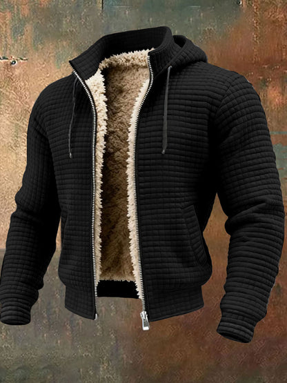 Retro-strukturierte warme Outdoor-Jacke für Herren mit mehreren Taschen