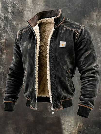 Retro-strukturierte warme Outdoor-Jacke für Herren mit mehreren Taschen