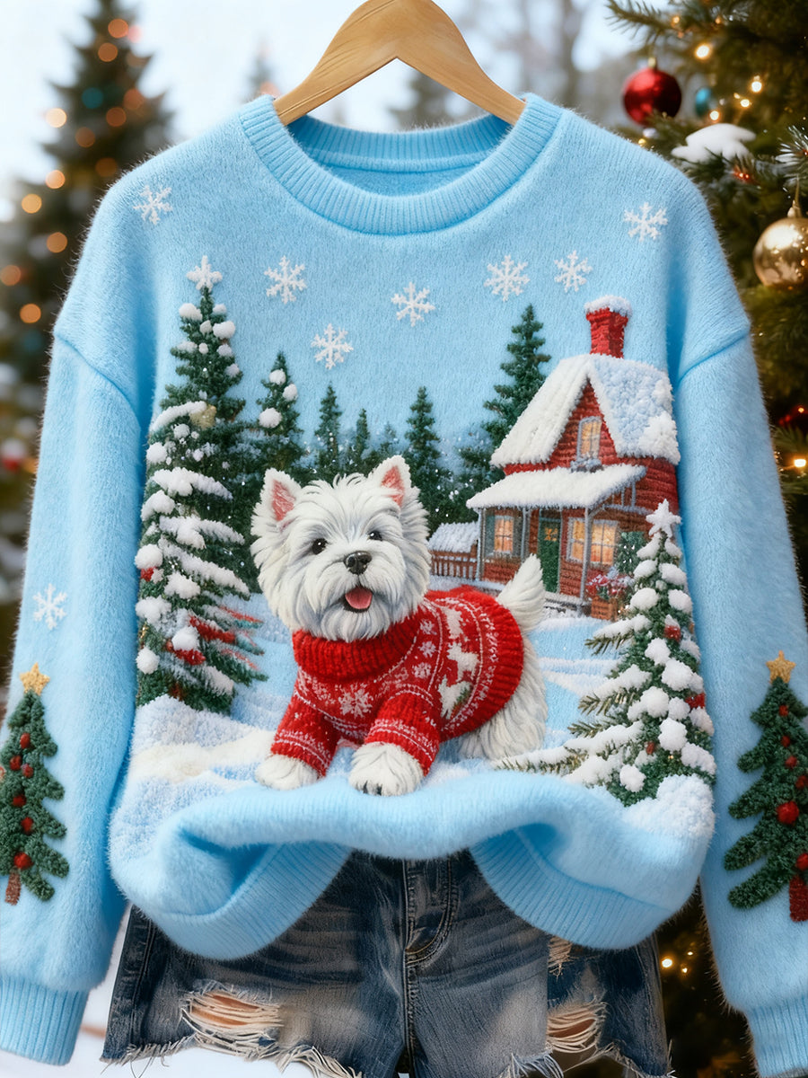 Damen Retro Tier Weihnachts kunst Print Casual Flanell Top