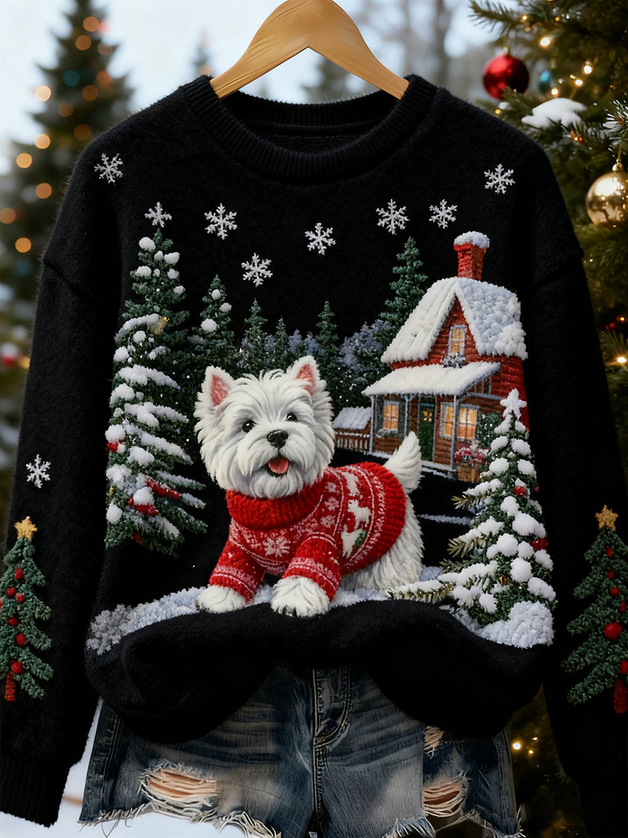 Damen Retro Tier Weihnachts kunst Print Casual Flanell Top