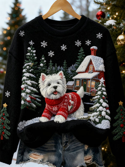 Damen Retro Tier Weihnachts kunst Print Casual Flanell Top