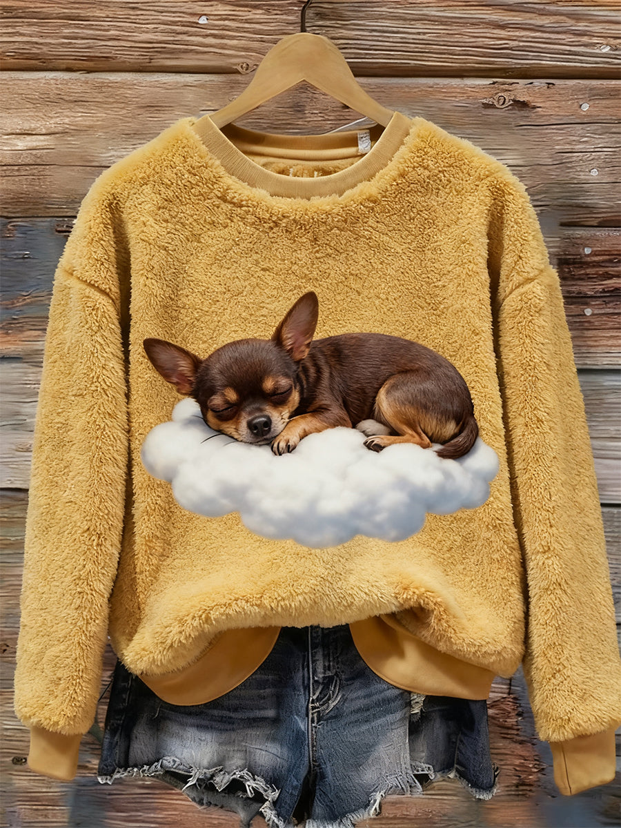 Damen Retro Tier Weihnachts kunst Print Casual Flanell Top