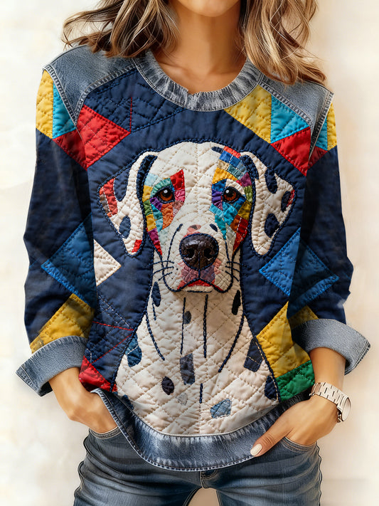 Damen-Sweatshirt mit lässiger Patchwork-Tier druck mit Kapuze