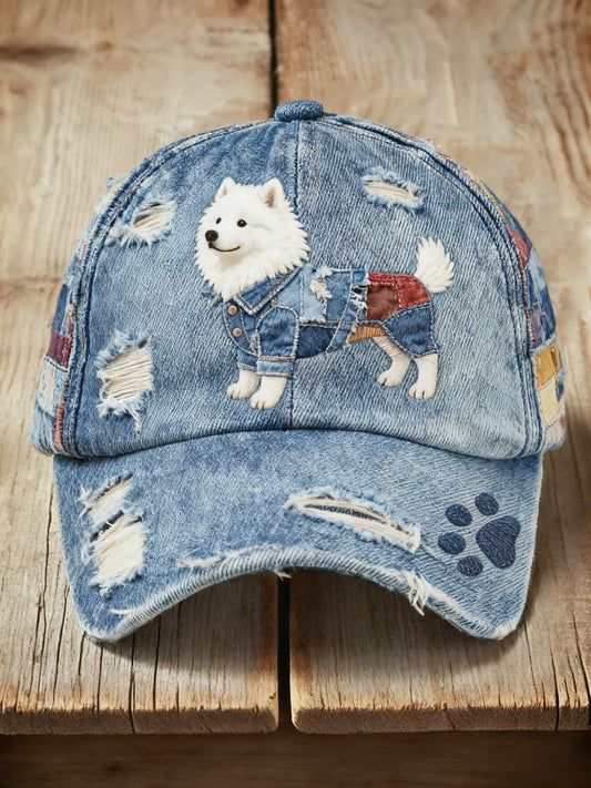 Retro niedliche Hunde-Denim-Stoff-Druck-Freizeit-Wasch kappe