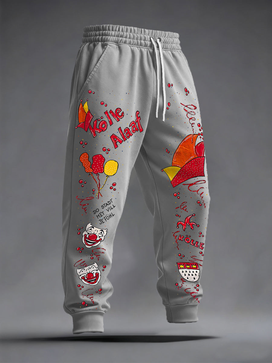 Kölle Alaaf Cologne Carnival Clown Print Freizeit hosen für Herren
