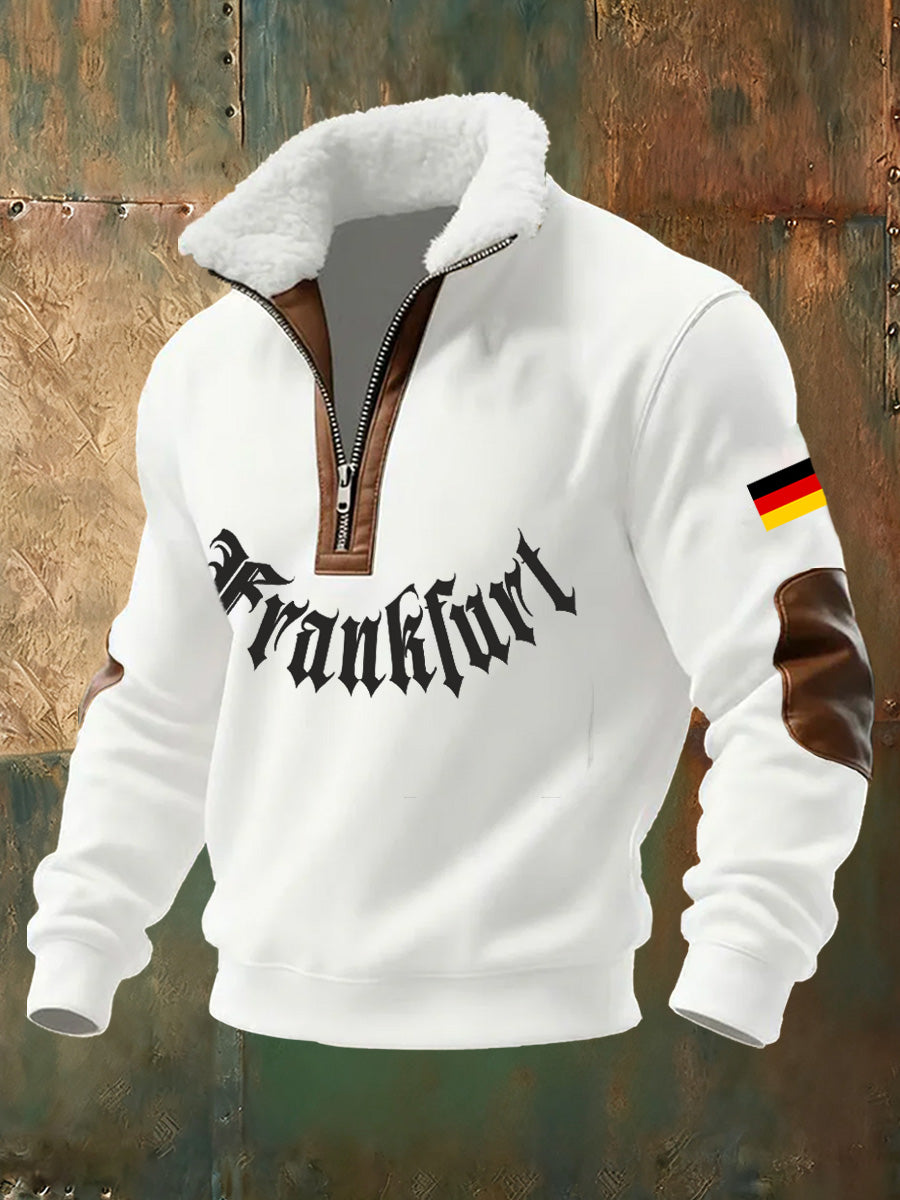 Herren-Sweatshirt mit deutschem Vintage-Kunstdruck