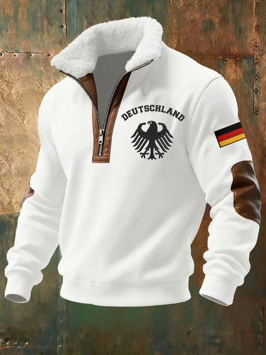 Herren-Sweatshirt mit deutschem Vintage-Kunstdruck