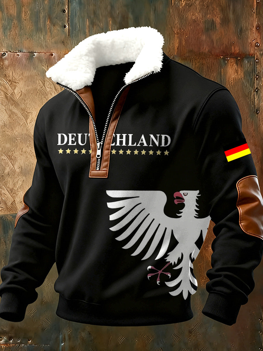 Herren-Sweatshirt mit deutschem Vintage-Kunstdruck