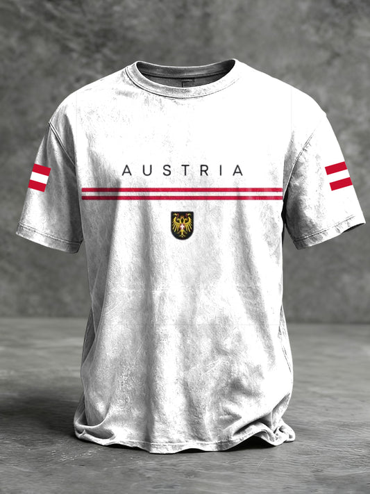 Retro österreich ische Flagge Gedenk-Freizeit-T-Shirt