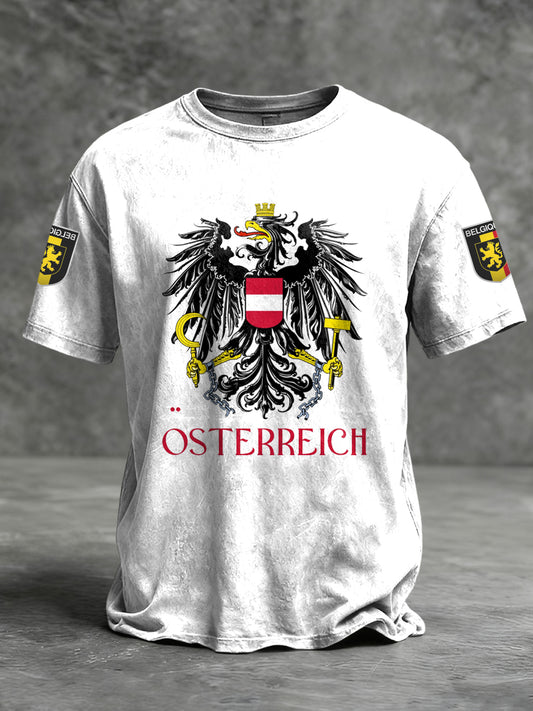 Retro österreich ische Flagge Emblem Casual T-Shirt