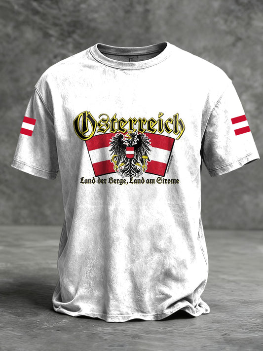 Retro österreich ische National hymne Patriot lässig T-Shirt
