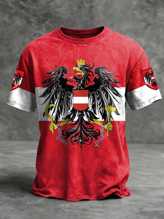 Retro österreich ische Flagge Emblem Casual T-Shirt
