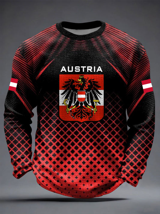 Retro österreich isches Emblem Steigung geometrische Waffel T-Shirt