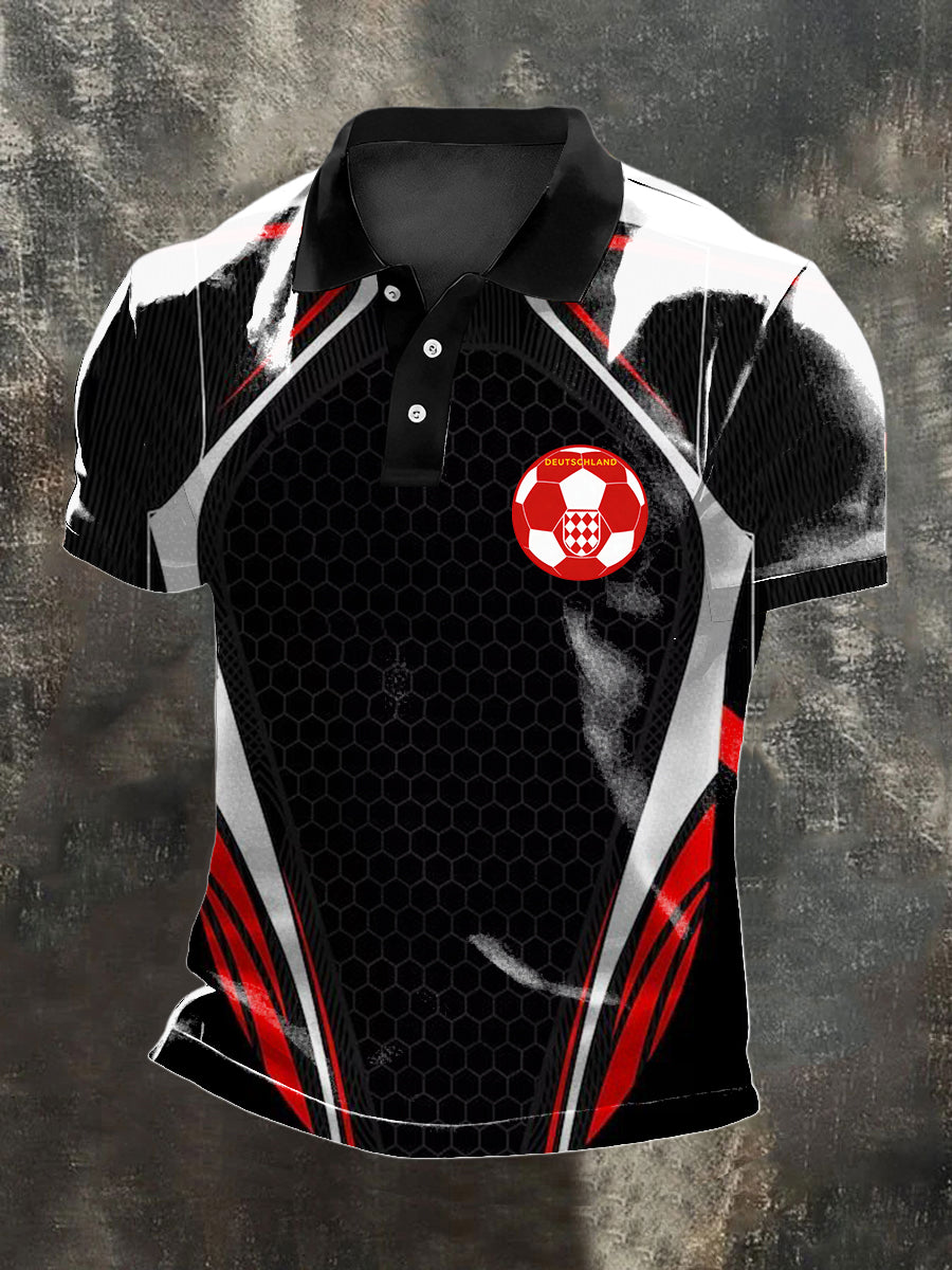 Herren Sleek Deutschland Fußball Emblem Polo Shirt
