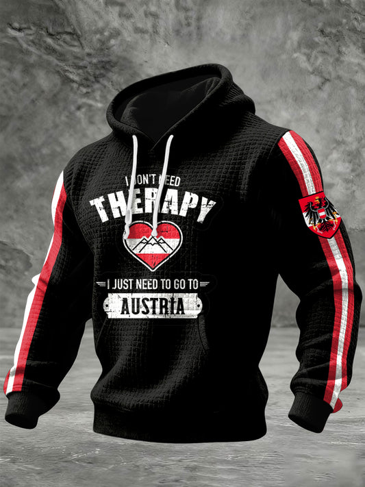 Retro österreichi scher Patriot Casual Waffel Hoodie