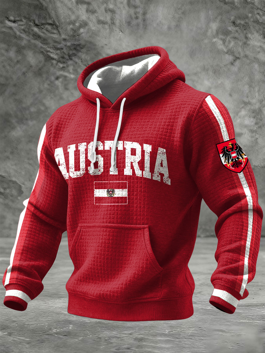 Retro österreichi scher Gedenk-Casual Waffel-Hoodie