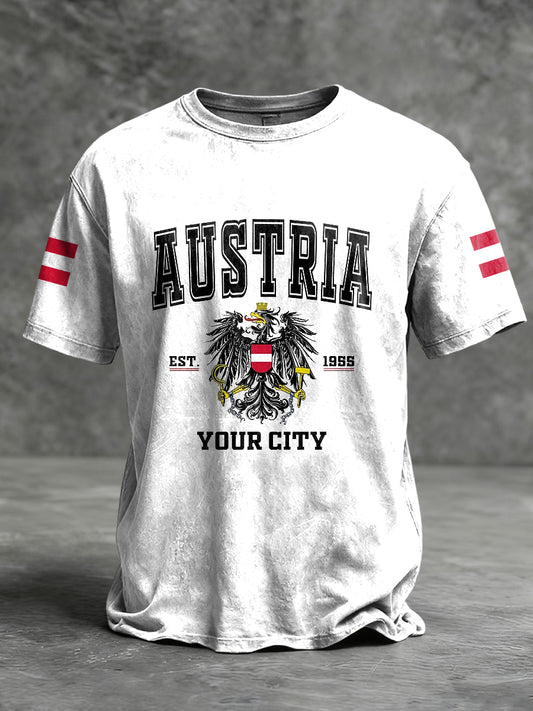 Retro österreich isches Emblem Patriot Casual T-Shirt