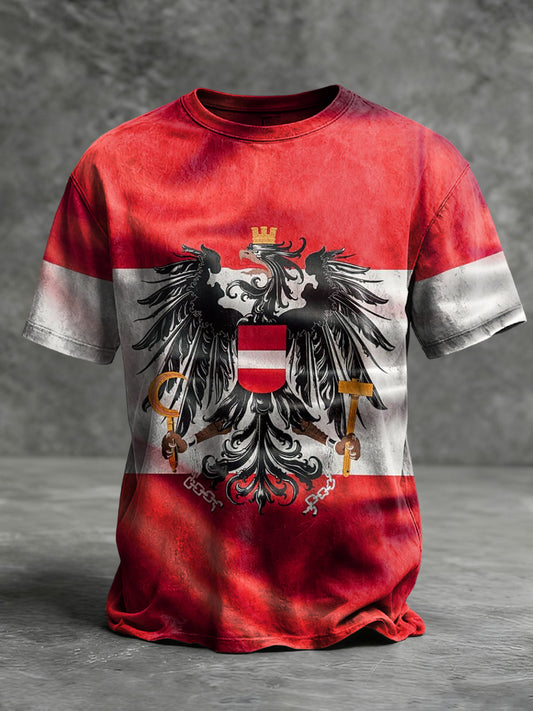 Retro österreich ische abstrakte Flagge lässig T-Shirt