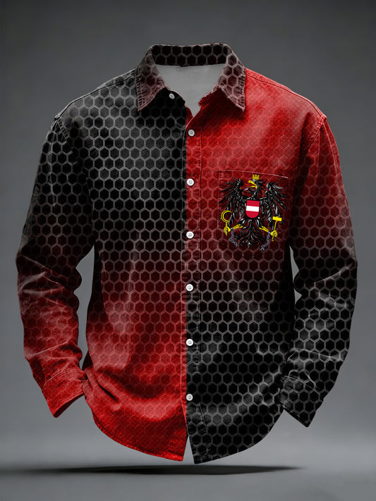Retro österreich isches Emblem Abstrakte Textur Casual Shirt