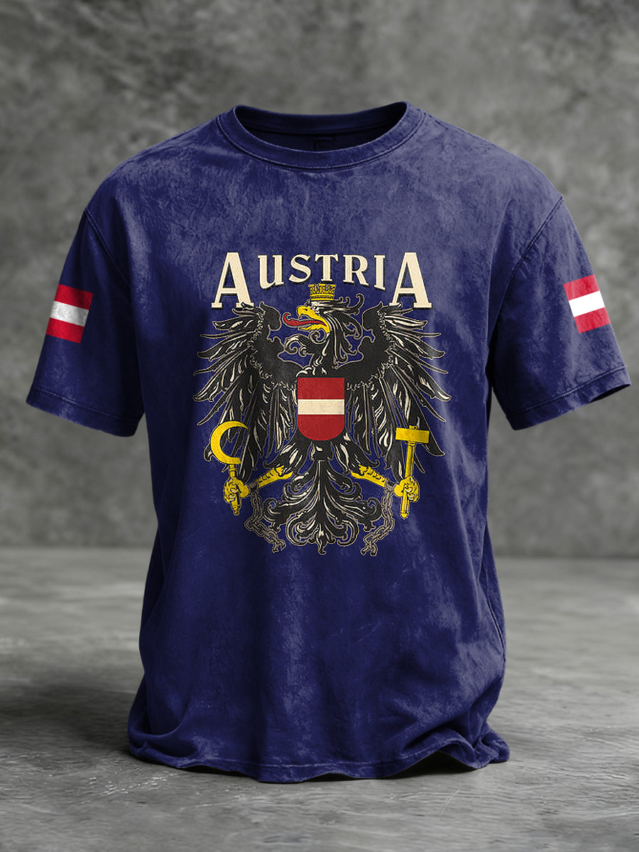 Retro österreich ische Flagge Emblem Casual T-Shirt