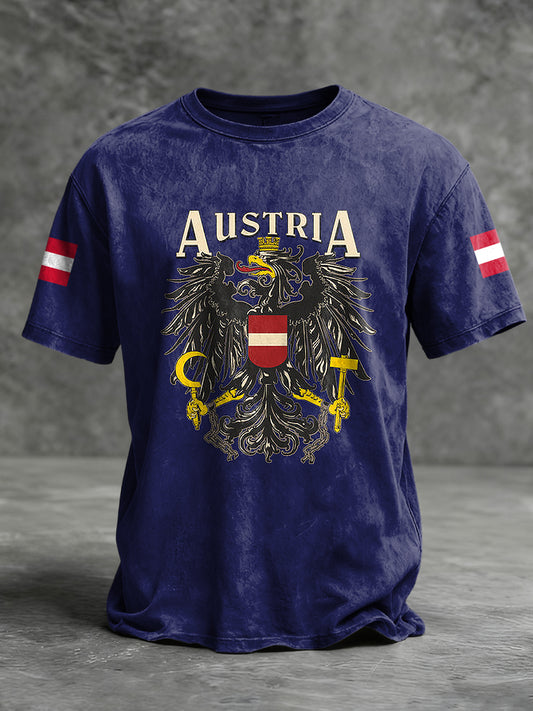 Retro österreich ische Flagge Emblem Casual T-Shirt