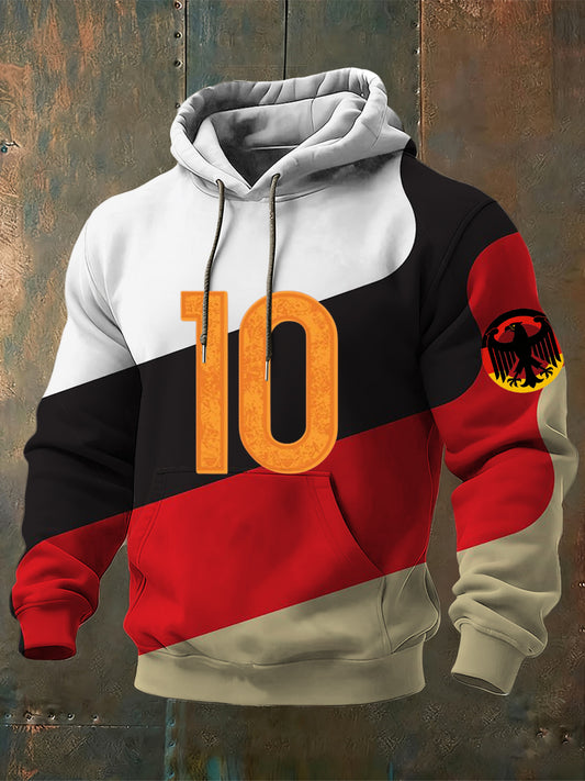 Herren Styli scher Deutschland Adler Nummer 10 Grafischer Hoodie