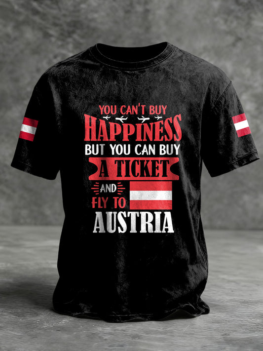 Retro österreich ische Flagge lässig T-Shirt