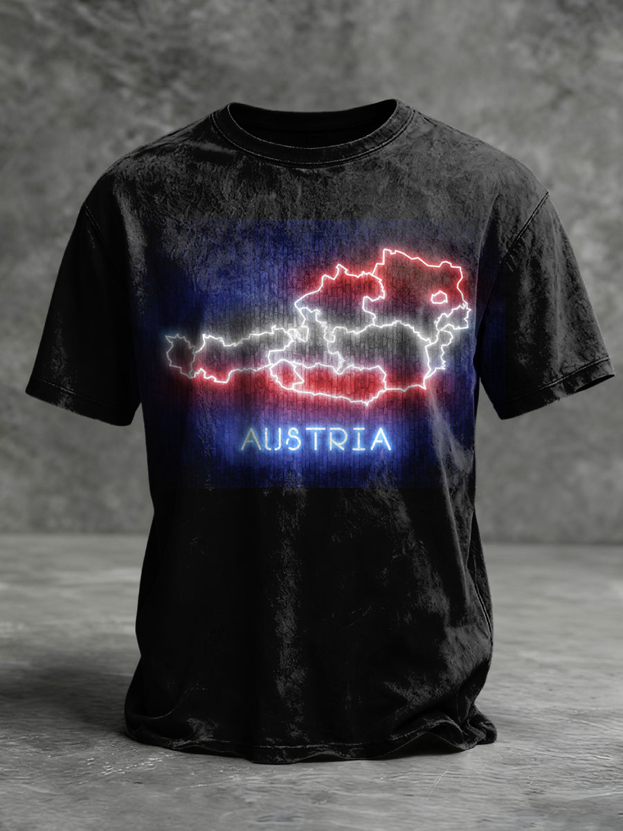 Retro abstrakt Österreich Karte lässig T-Shirt