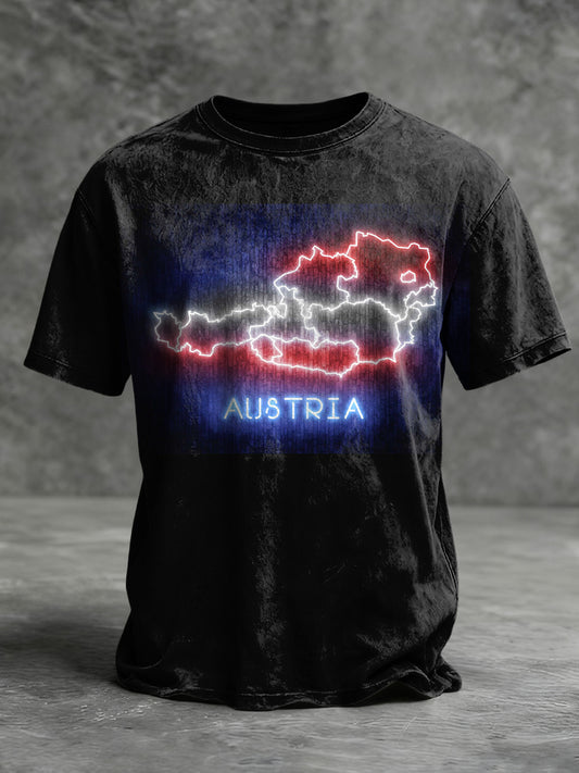 Retro abstrakt Österreich Karte lässig T-Shirt