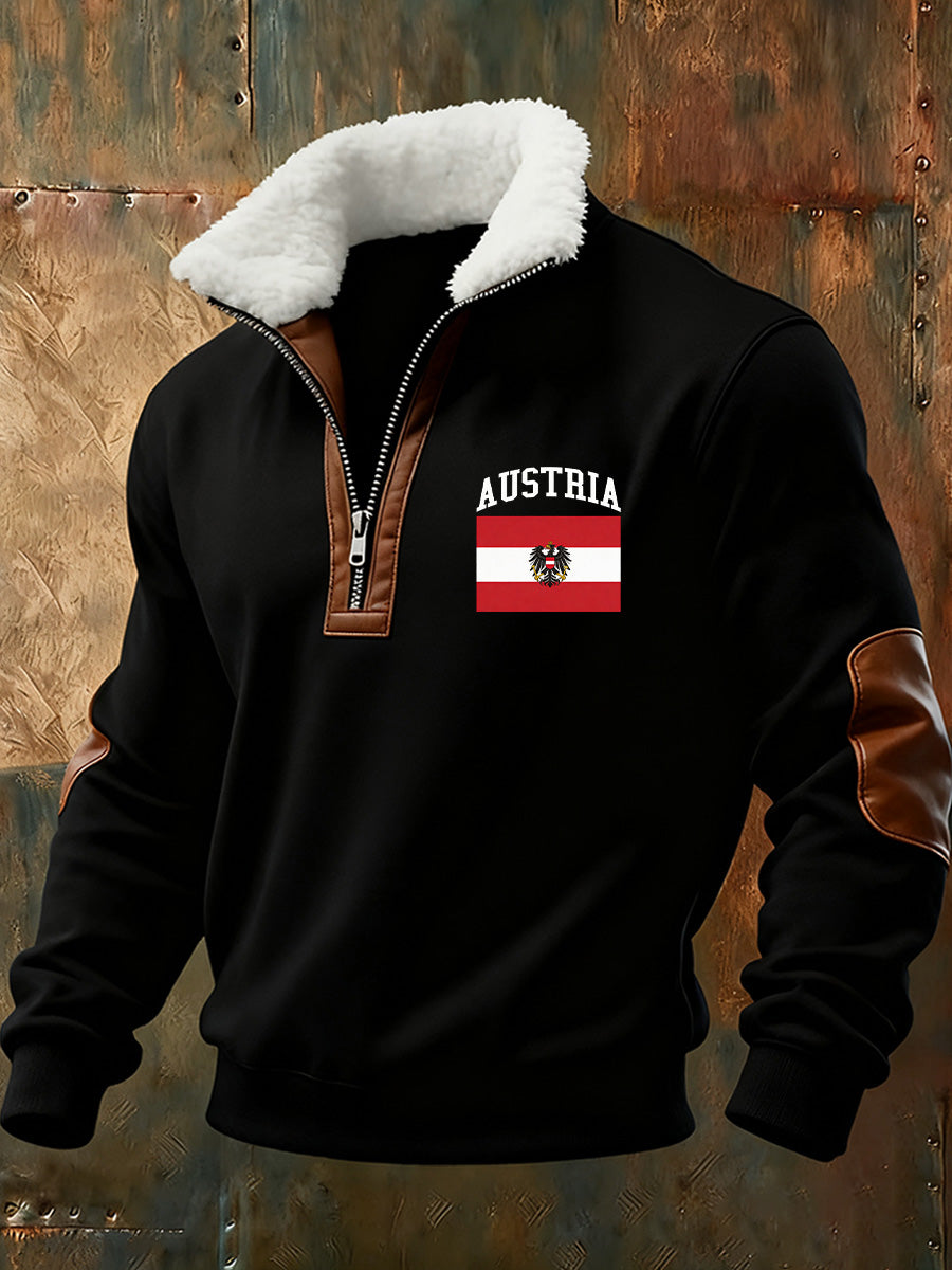 Österreich isches Flaggen druck-Gedenk-Sweatshirt für Männer