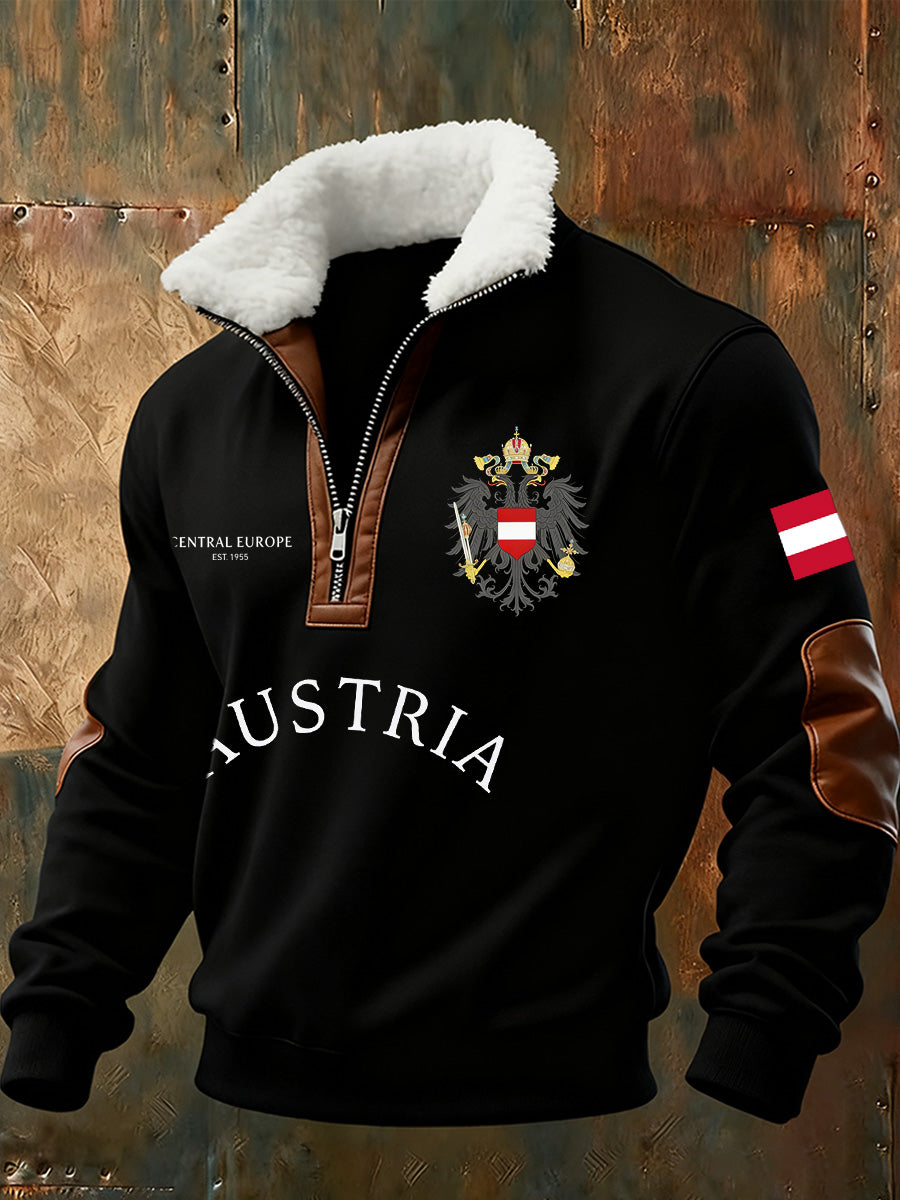Österreich isches Flaggen druck-Gedenk-Sweatshirt für Männer
