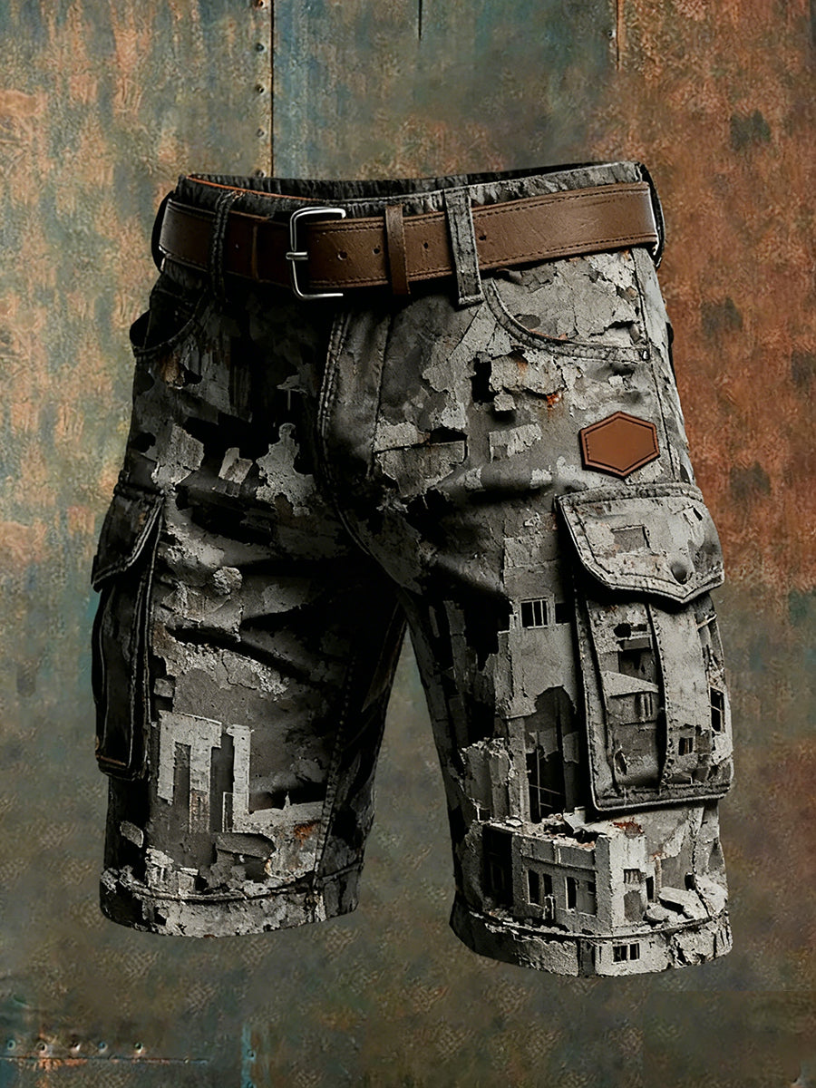 Herren Retro Urlaub Business Art Print Freizeit shorts