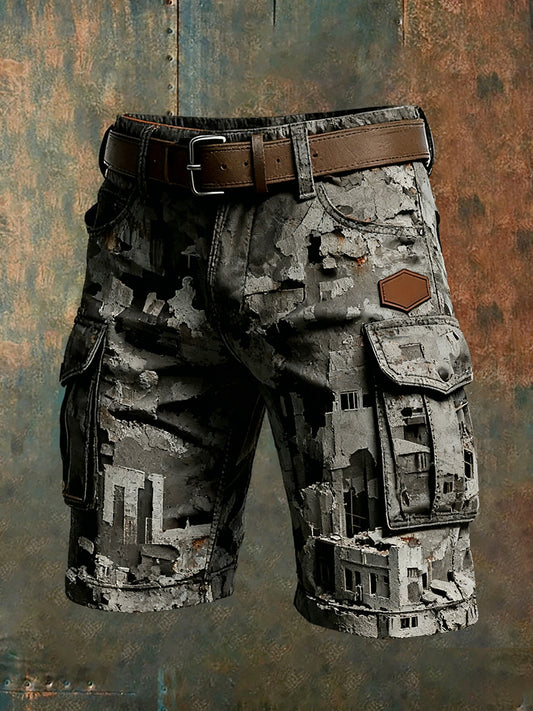 Herren Retro Urlaub Business Art Print Freizeit shorts