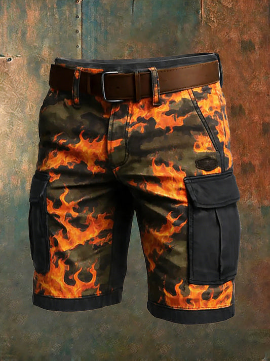 Herren Retro Urlaub Business Art Print Freizeit shorts