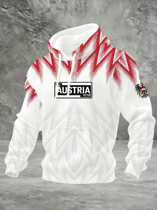 Warme Jacke mit österreichi schem Flaggen druck für Männer